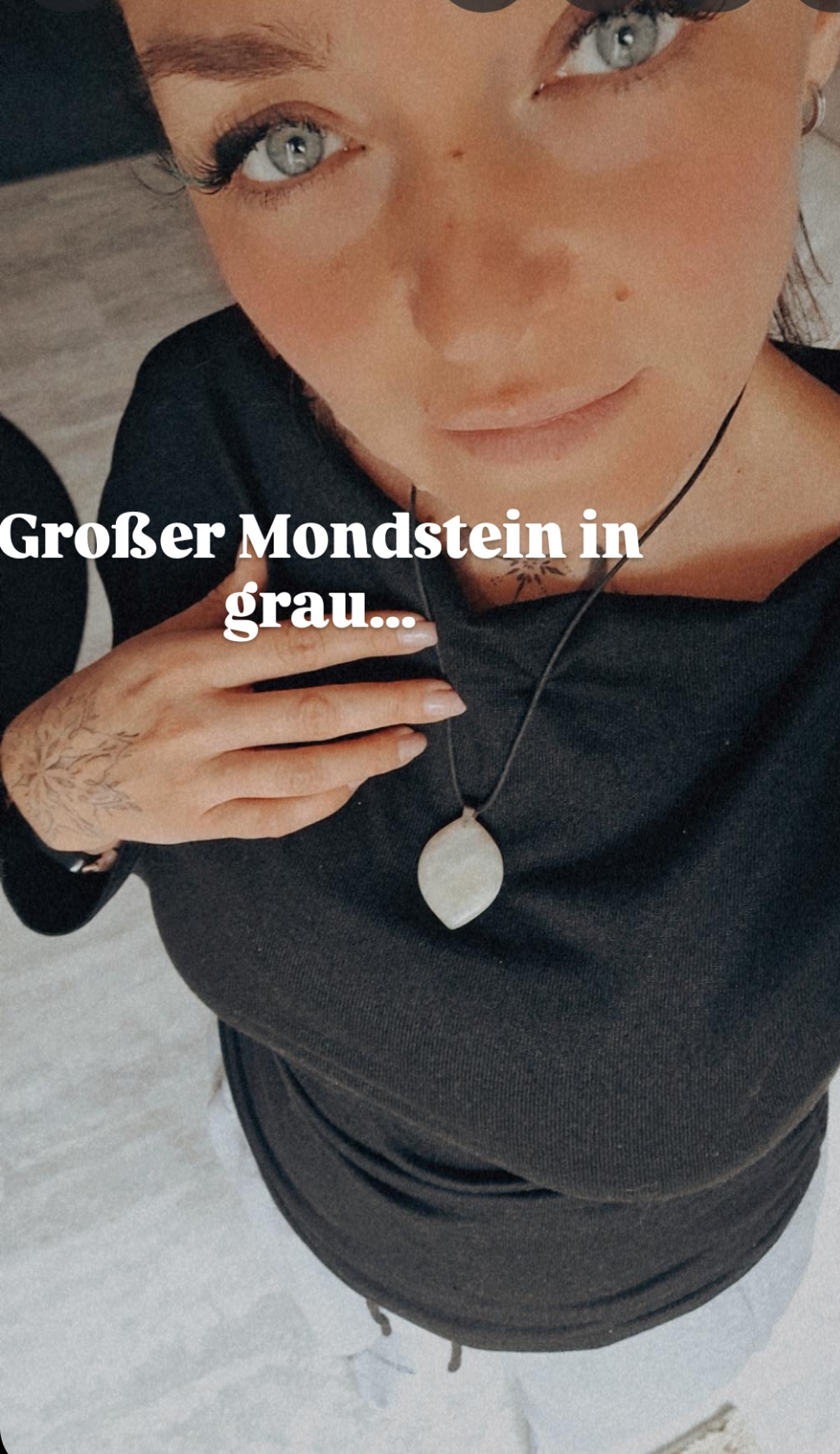 Mondstein Tropfen Anhänger AA